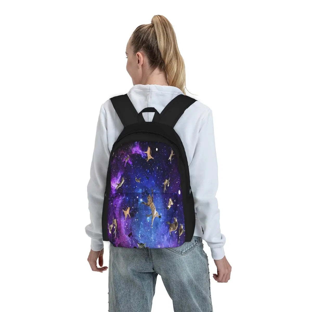 Space Cats 2 Backpacks Men's and Women's Anime Bag