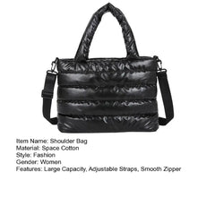 Quilted Puffer Padded Handbag Lightweight Messenger Bag for Outdoor