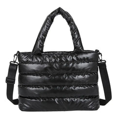 Quilted Puffer Padded Handbag Lightweight Messenger Bag for Outdoor