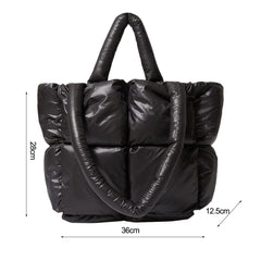 Quilted Cotton Handbag Large Tote Padded Crossbody Bag