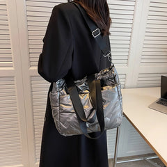 Space Quilted Bag Women Shoulder Handbag Winter Padded Female Cros