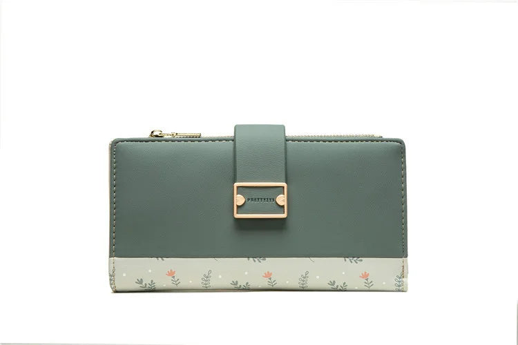 Print Women's Long Zipper Wallet Buckle Handbag