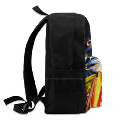 Abstract Backpack Student School Laptop Travel Bag 3D Abstract Rainbow