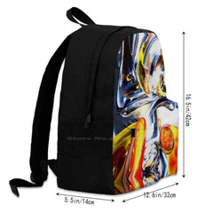 Abstract Backpack Student School Laptop Travel Bag 3D Abstract Rainbow