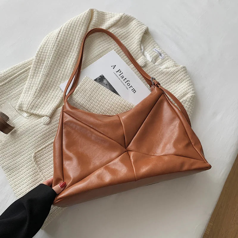 Women Shoulder Bag Winter Axillary bags Splicing Big Capacity Handbags
