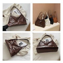 Women Shoulder Bag Winter Axillary bags Splicing Big Capacity Handbags