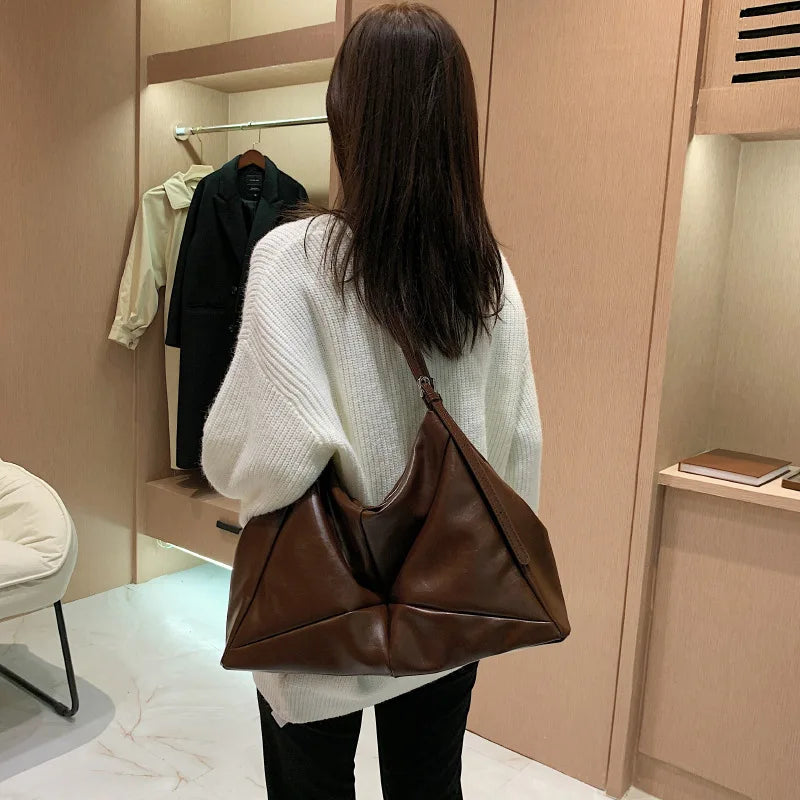 Women Shoulder Bag Winter Axillary bags Splicing Big Capacity Handbags