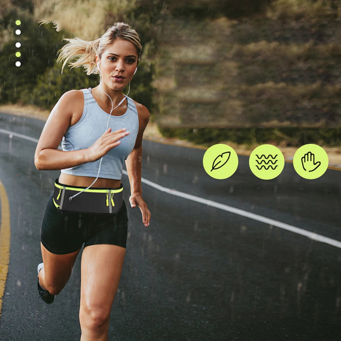 Waterproof Running Waist Bag Gym Fanny Bag Safty Reflective Tape
