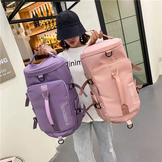 Women's Sports Travel Backpack Multi-pockets Handbag Tote Weekend Bag