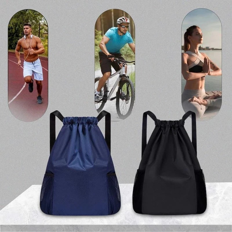 Sports Drawstring Backpack String Bag Sackpack Gym Swim Beach Women Men