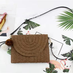 Women's Multifunctional Ball Handbag, Woven Beach Single Shoulder Bag