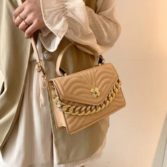 Spring Chain Handbags Casual Messenger Bag Solid Small Square Bag