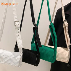 Spring Corduroy Art Plaid Handbag Women Small Square Tote Bag Messenger Bag