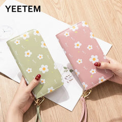 Spring Flower Pu Long Wallet Pink Ladies Hand Wallet