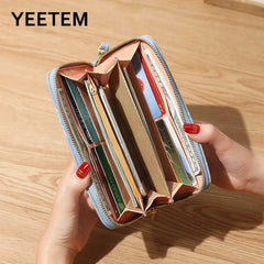 Spring Flower Pu Long Wallet Pink Ladies Hand Wallet