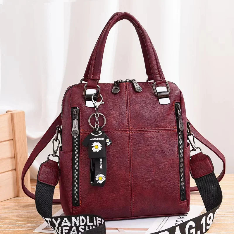 Spring Red Crossbody Bag Large Capacity Retro Women's Bag