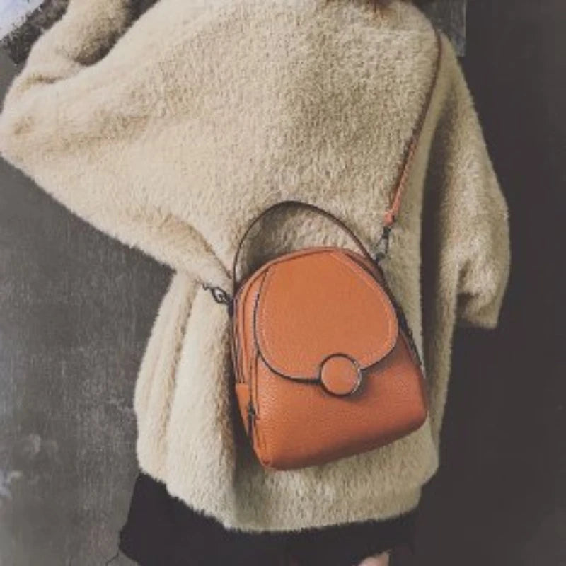 Spring Leisure Women's Backpack Solid Color Single Shoulder Bag