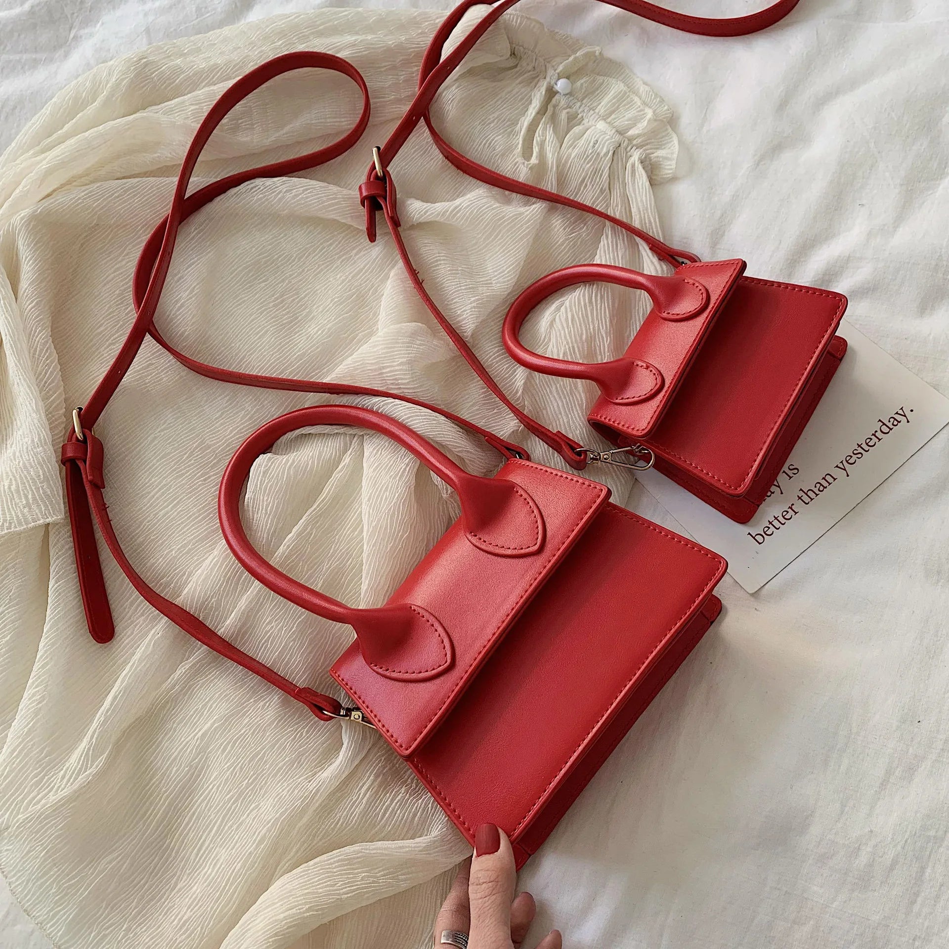 Spring Small Square Tote Bag Shoulder Crossbody Clutch Wallet Handbag