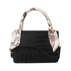 Spring Small Square Bag with Chain Silk Scarf