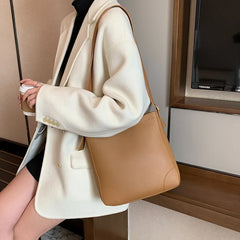 Spring PU Leather Bucket Bag for Women Small Shoulder Messenger Lady Handbags