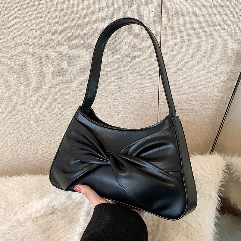 Spring Small PU Leather Underarm Bag for Women Totes Shoulder Bags