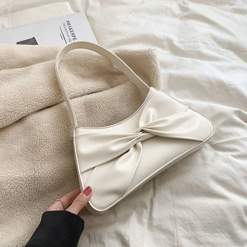 Spring Small PU Leather Underarm Bag for Women Totes Shoulder Bags