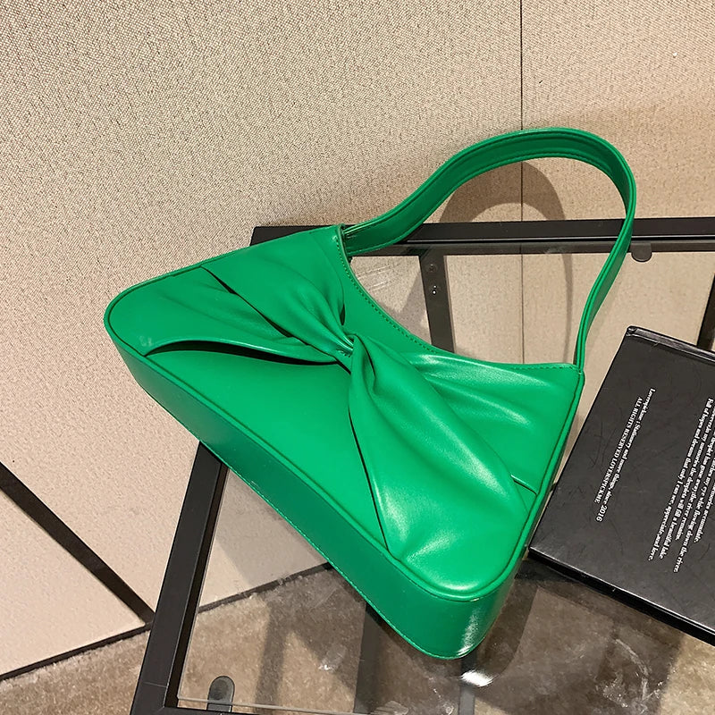 Spring Small PU Leather Underarm Bag for Women Totes Shoulder Bags