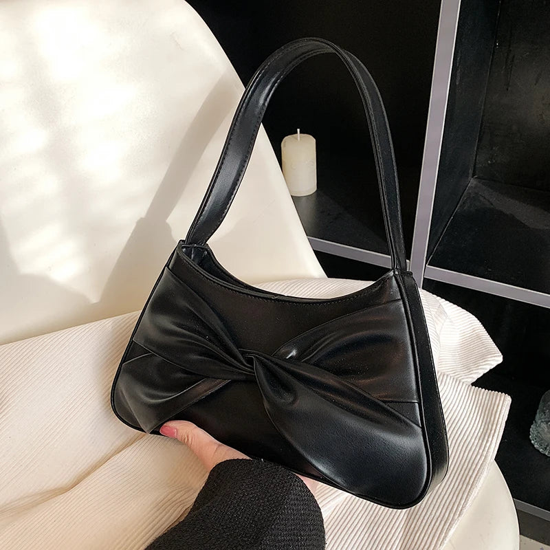 Spring Small PU Leather Underarm Bag for Women Totes Shoulder Bags