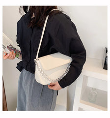 Spring Square PU Leather Women's Bag Casual Shoulder Messenger Handbag