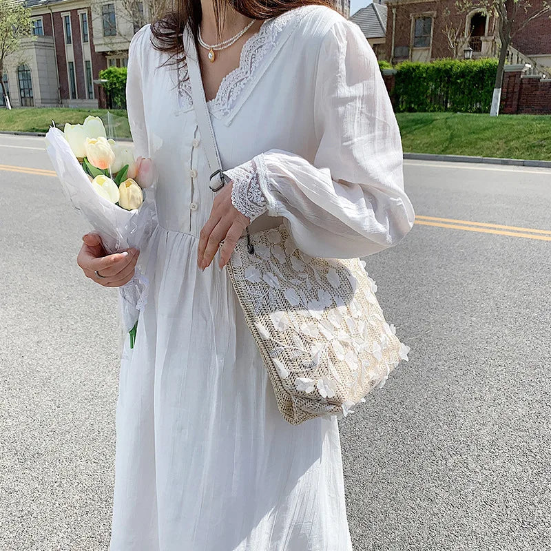 Spring Straw Lace Bag Woven Beach Bag
