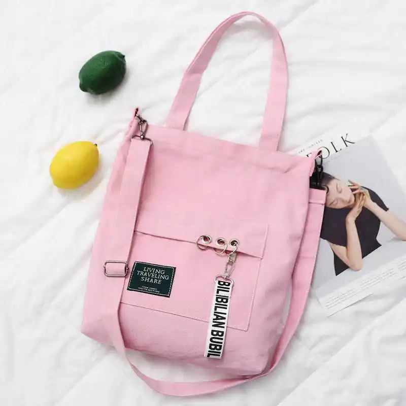 Spring Canvas Messenger Shoulder Bag Large Capacity Pocket Bags