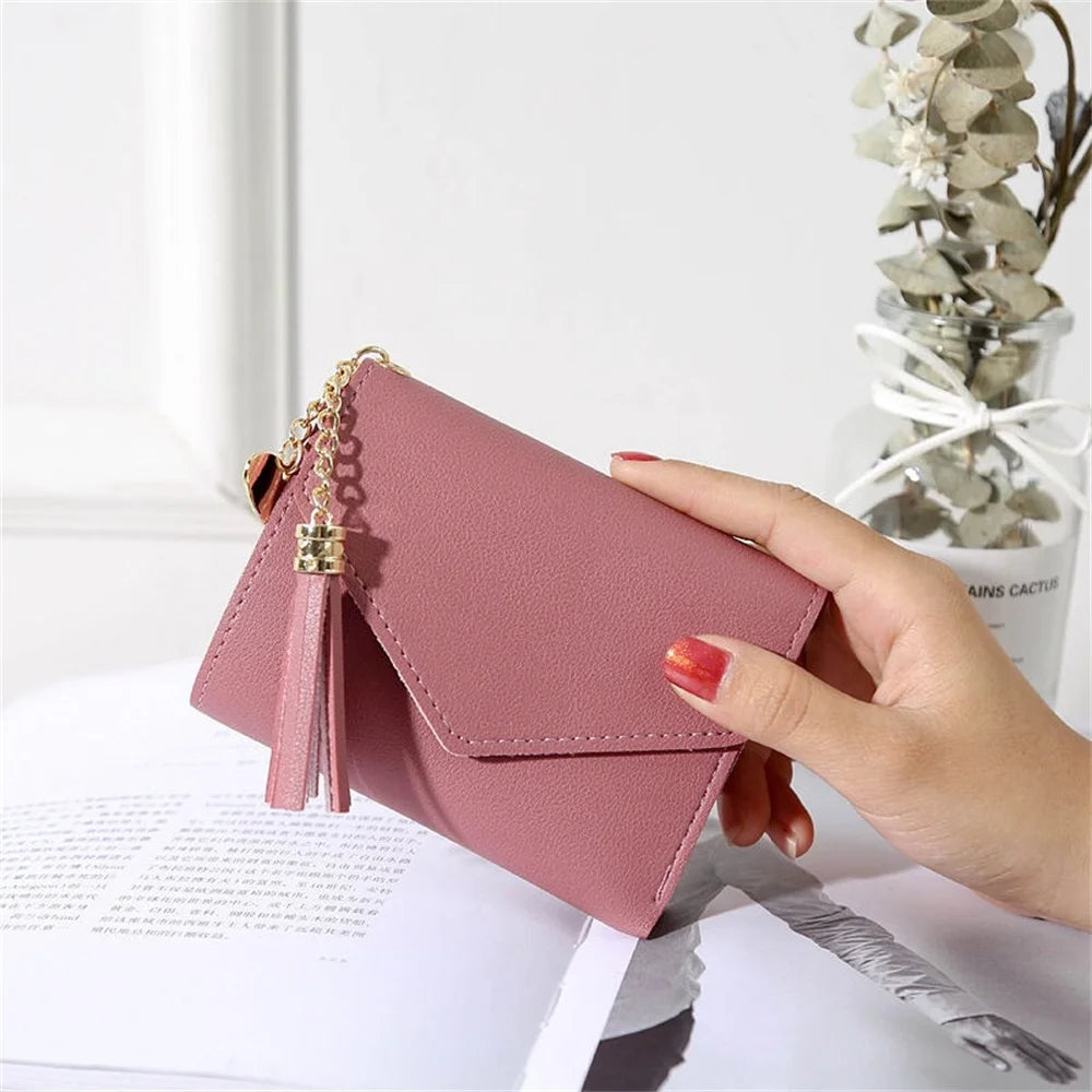 Lychee Pattern Women's Wallet with Heart-shaped Pendant