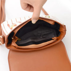 Sweet Piano Note Small Shoulder Bag Embroidery Square Bag