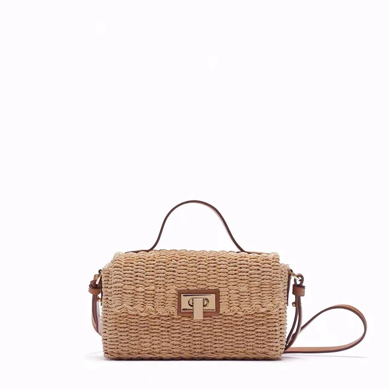 Spring Straw Woven Beach Seaside Single-Shoulder Messenger Bag