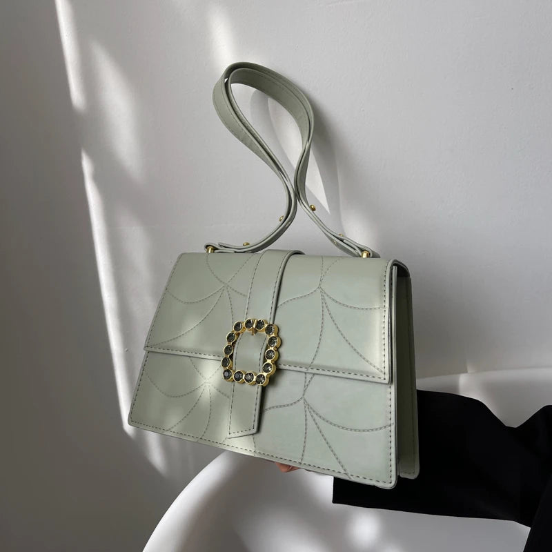 Square Bag High PU Leather Women Handbag Shoulder Messenger Bag
