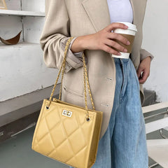 Square Chain Strap Shoulder Bag Rhombus Plaid Crossbody Purse