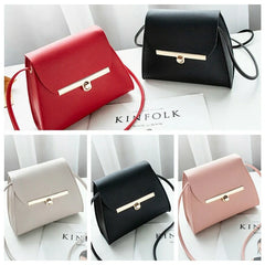 Red Square Print Casual Shoulder Bag Mini with Zipper Chain