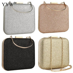 Sequined Evening Party Clutch Bag Metal Top Handle Crossbody Bags