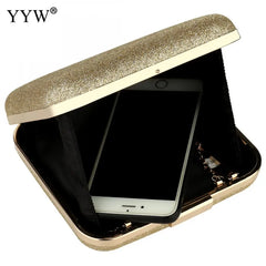 Sequined Evening Party Clutch Bag Metal Top Handle Crossbody Bags