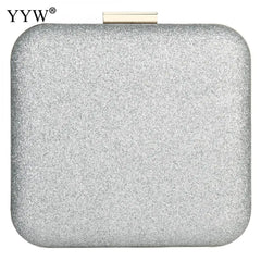 Sequined Evening Party Clutch Bag Metal Top Handle Crossbody Bags