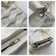 Square Shoulder Bag Wave Pattern Crossbody