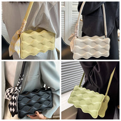 Square Shoulder Bag Wave Pattern Crossbody