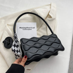 Square Shoulder Bag Wave Pattern Crossbody