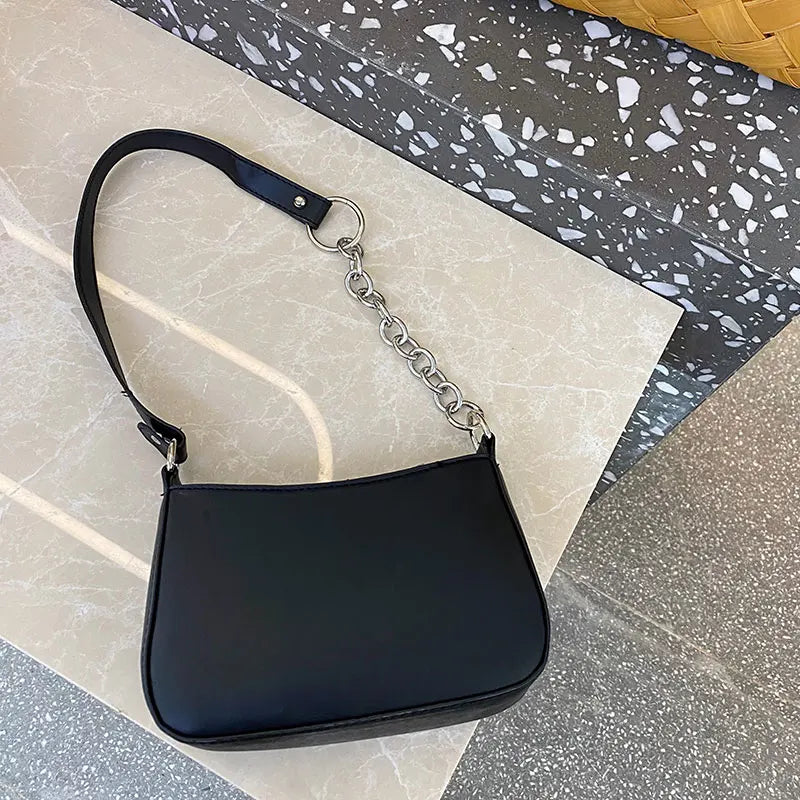 Square Zipper Shoulder Bags Women Chain Cross Body Basic Leisure
