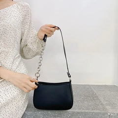 Square Zipper Shoulder Bags Women Chain Cross Body Basic Leisure