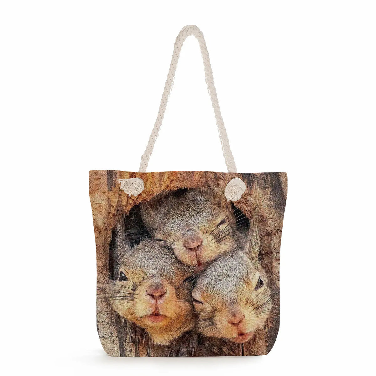 Squirrel Tote Bags Animal Puppy Face Printing Handbags For Women