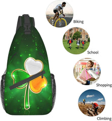 St. Patrick's Shamrocks Crossbody Sling Backpack