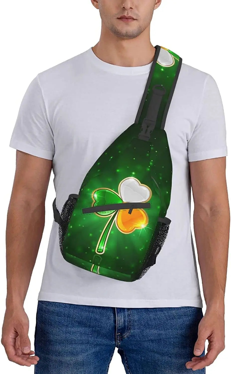 St. Patrick's Shamrocks Crossbody Sling Backpack