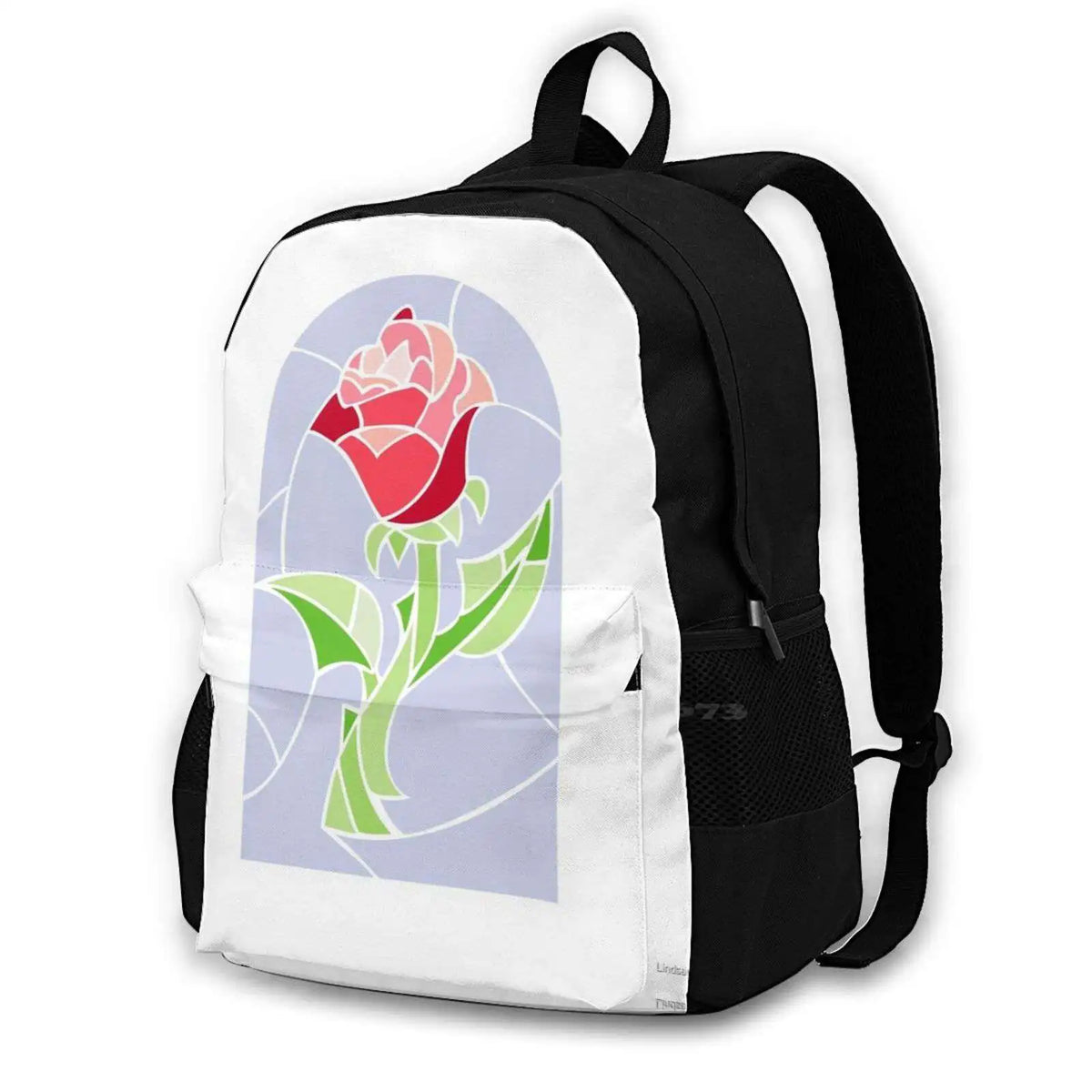 Stain Glass Rose Laptop Bagpack Beauty Beast Themed