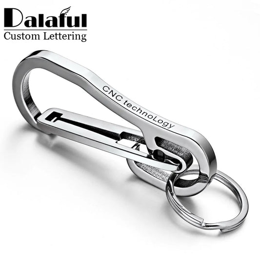 Personalized Stainless Steel Keychain for Men Car Buckle Key Chain Ring Holder
